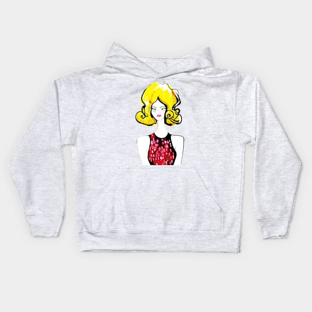 Blond girl Kids Hoodie by Sotsenko